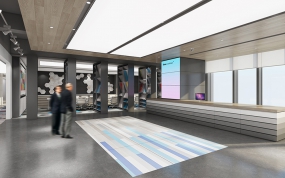 商务稳重风办公室活动区设计布局图,办公室活动区设计布局图