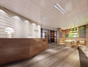 商务稳重风办公室前厅装修设计效果图,商务稳重风办公室前厅