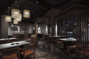 火锅店装修设计布局图,火锅店设计效果图