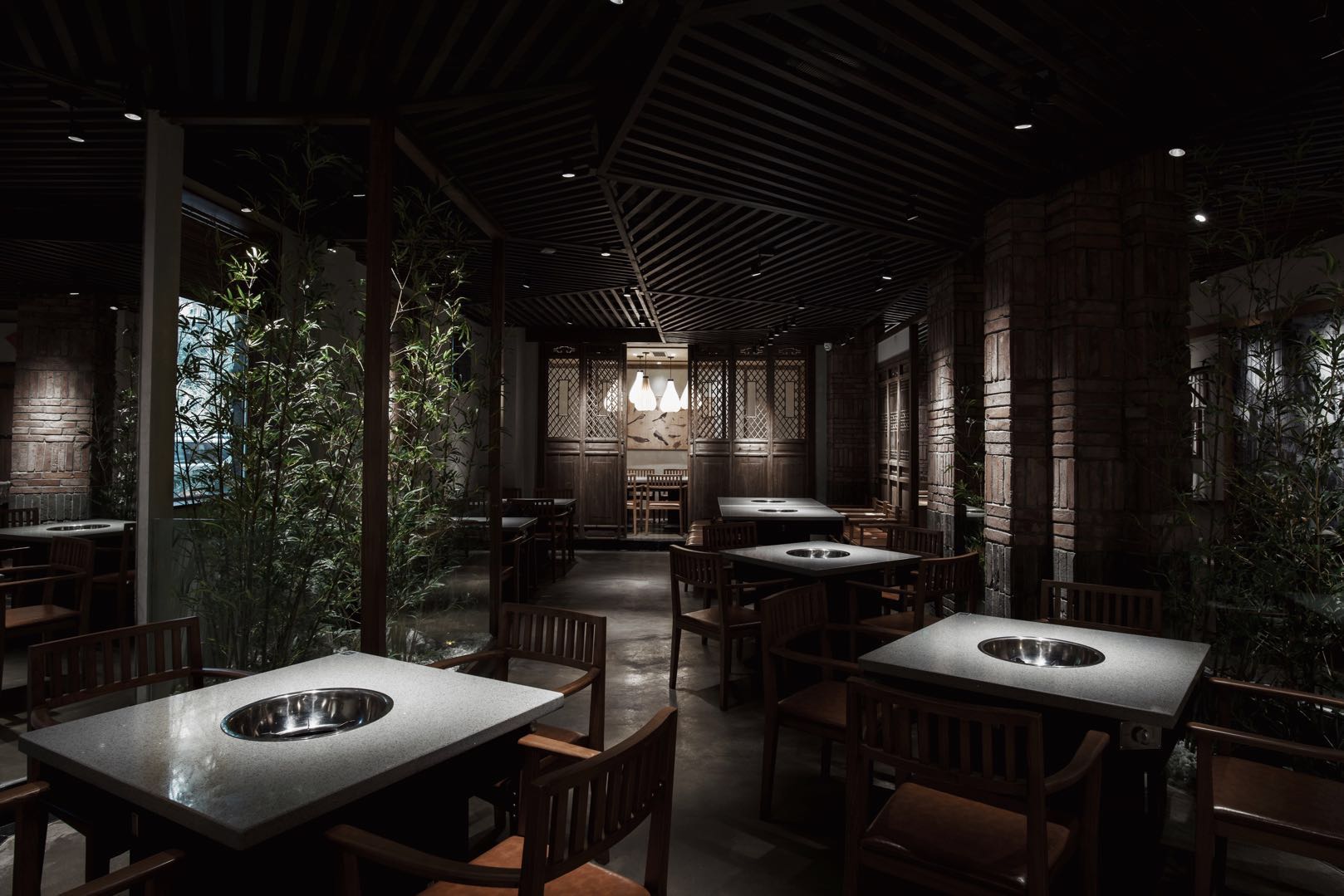 火锅店装饰案例图,火锅店装饰布局图