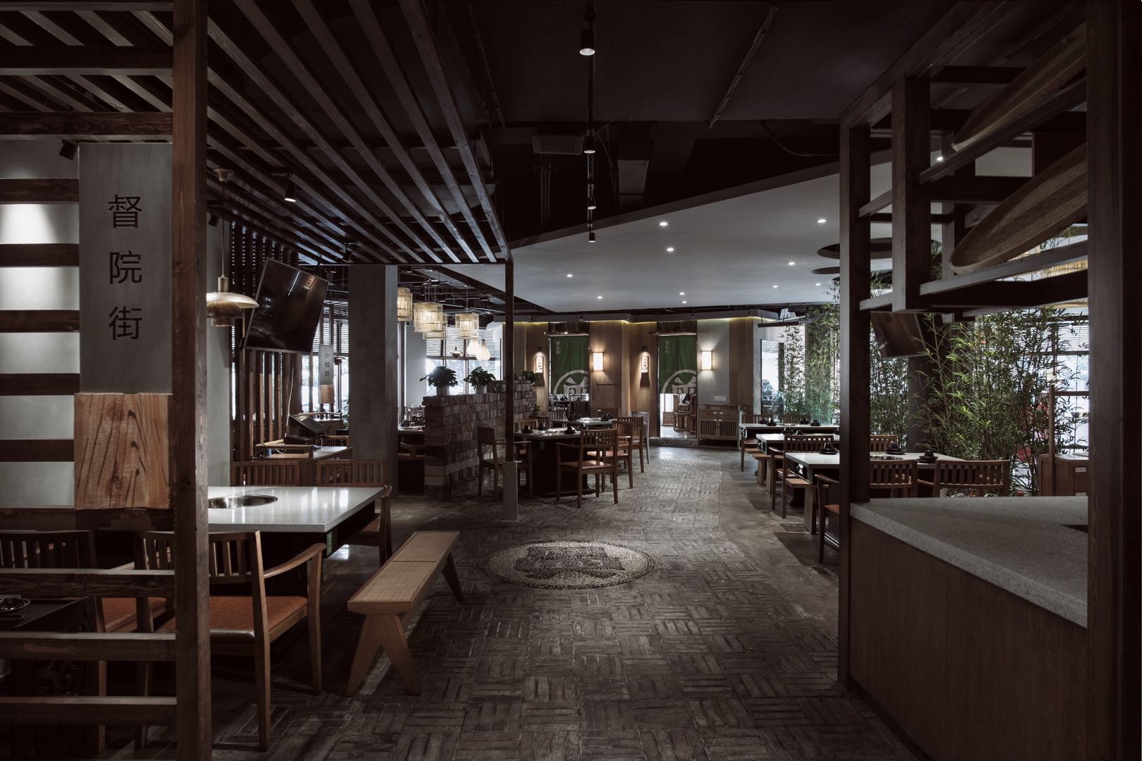 火锅店装修设计案例图,火锅店装修设计布局图