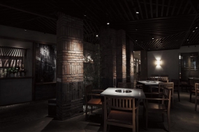 火锅店装饰布局图,火锅店空间设计效果图