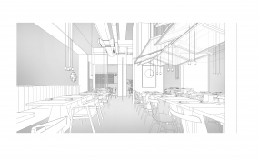 快餐店空间设计平面图,饭店装修设计平面图