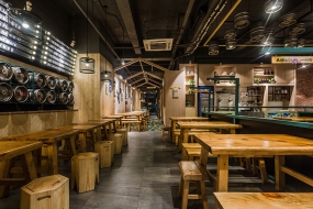 烧烤店设计效果图,烧烤店设计实景图