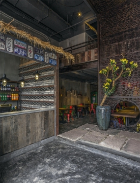 快餐店装修设计布局图,快餐店空间设计效果图