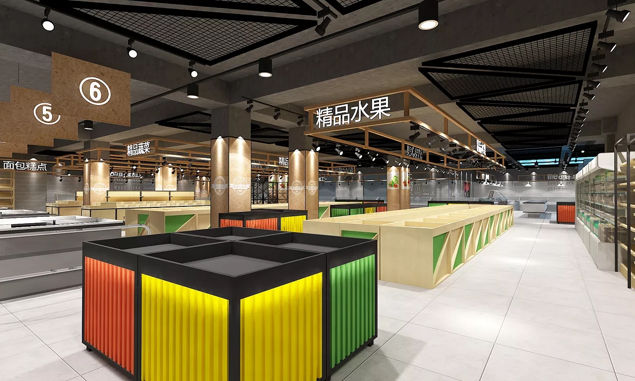 超市空间设计实景图,超市空间设计实景