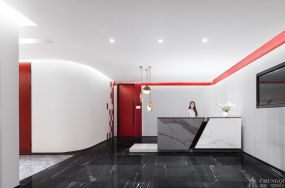 科技办公室前厅装修设计效果图,科技办公室前厅设计效果图