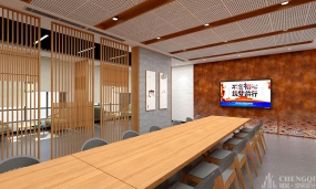 展厅设计效果图,红色展厅设计效果图