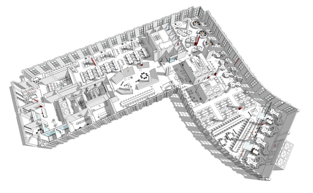 工业风办公室装修设计平面图,工业风办公室装修设计图