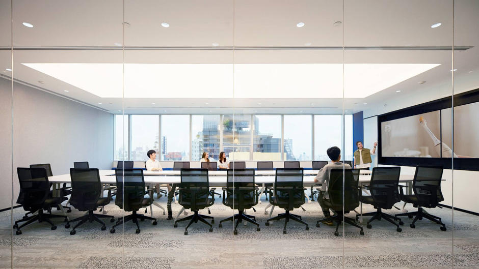 简约时尚类型会议室装修设计效果图,会议室装修设计效果图