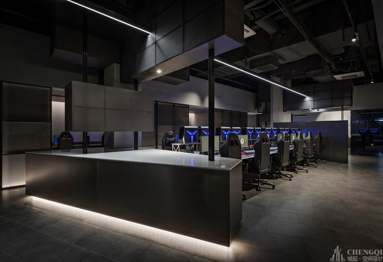电竞俱乐部空间设计实景图,电竞俱乐部空间设计案例图