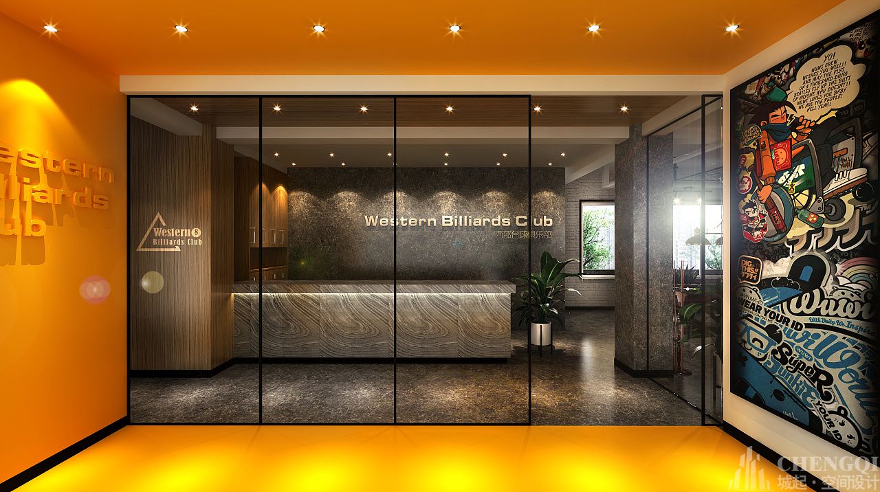 台球俱乐部空间装饰案例图,台球俱乐部空间装饰效果图