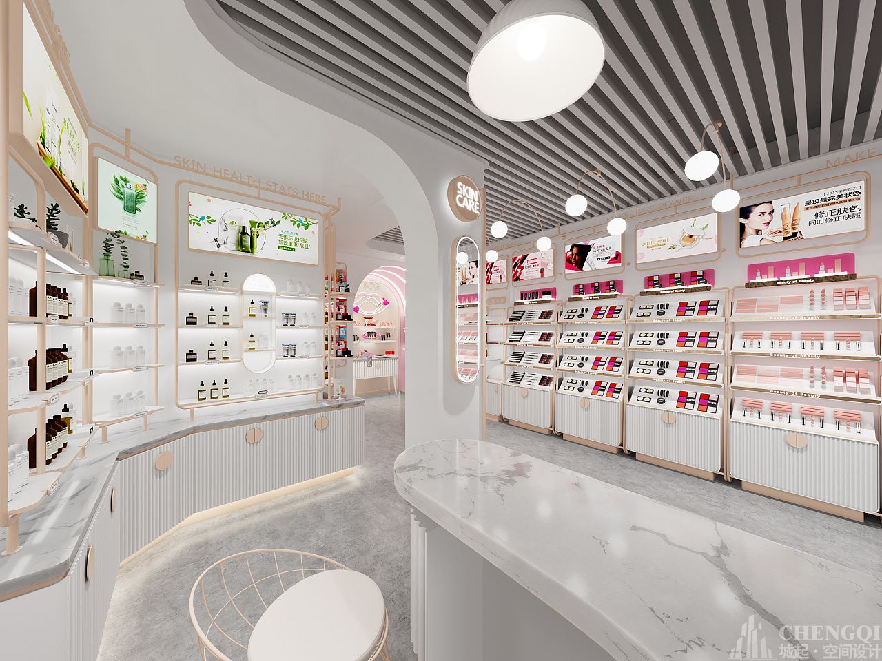 化妆品店设计案例图,化妆品店设计效果图