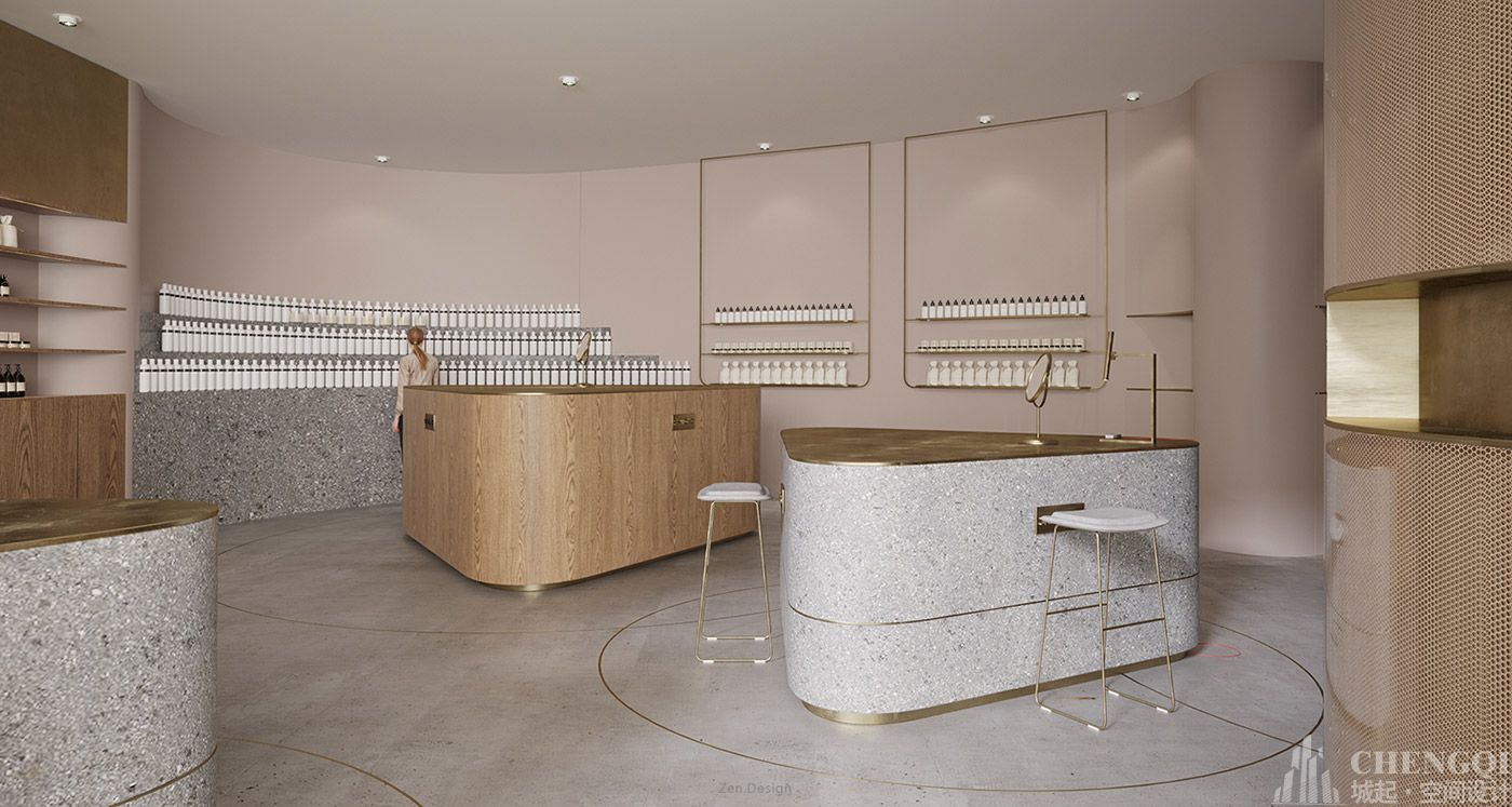 护肤品店装修设计效果图, 护肤品店装修设计布局图