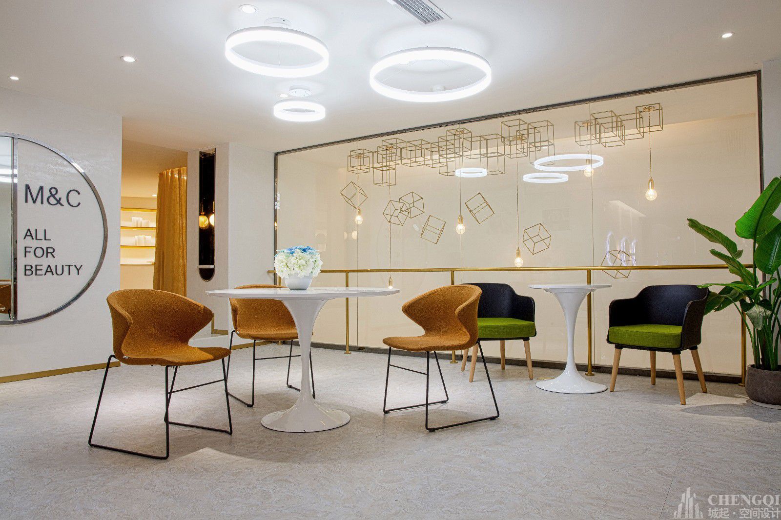 美甲店装饰布局图,美甲店装饰效果图