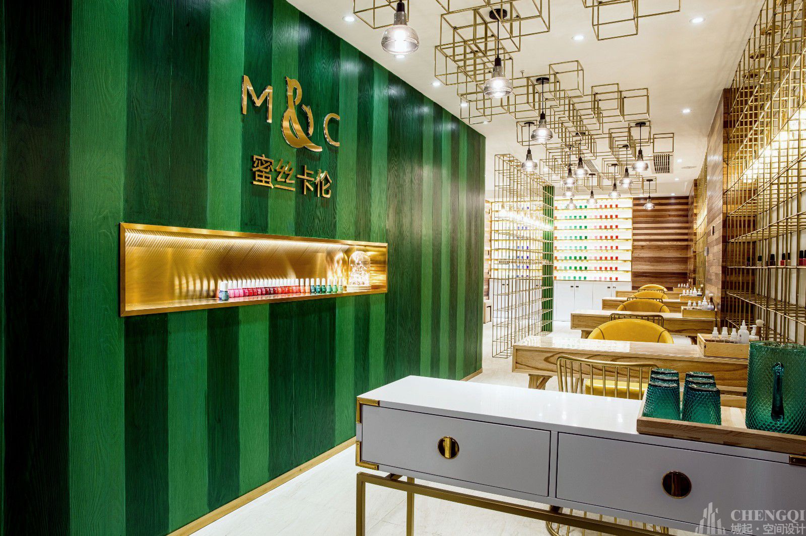 美甲店空间设计布局图,美甲店空间设计效果图