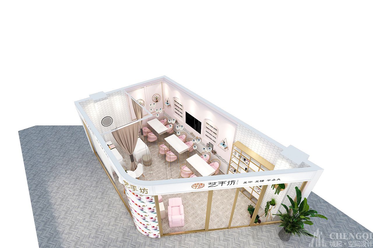 美甲美睫店设计平面图,美甲美睫店装修设计平面图