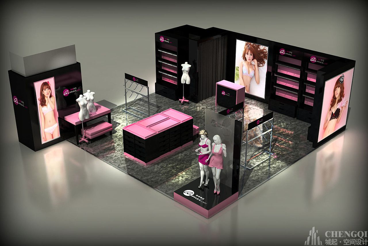 内衣专卖店空间装饰实景图,内衣专卖店空间装饰图片