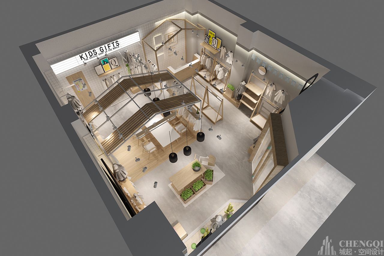 宝宝衣服店空间装饰实景图,宝宝衣服店空间设计实景图