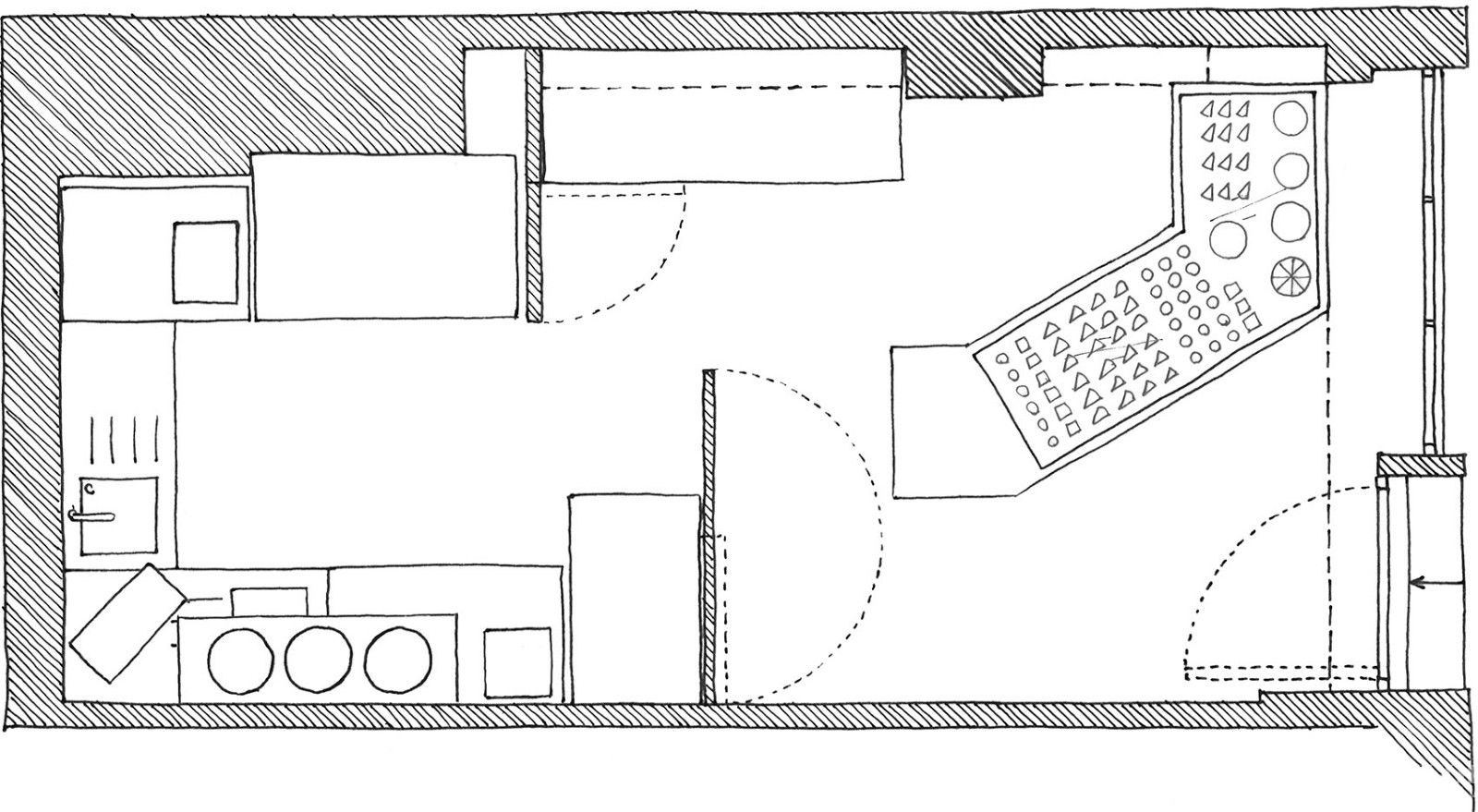 甜品店装修设计布局图,甜品店设计布局图