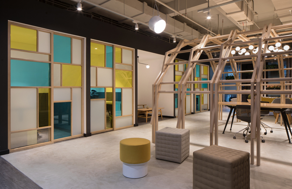 办公室装修效果图,办公室开放区装修设计效果图