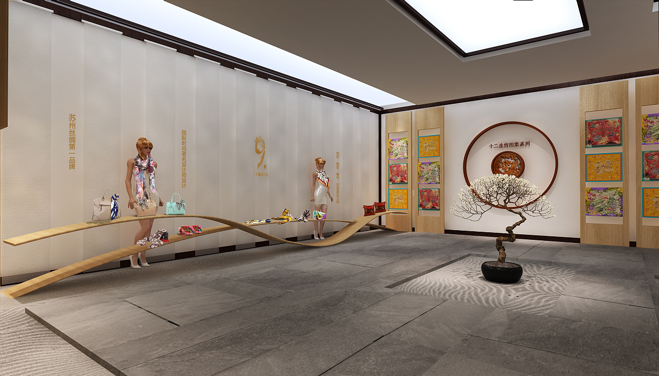 丝绸文化展示馆设计案例图,丝绸文化展示馆案例图