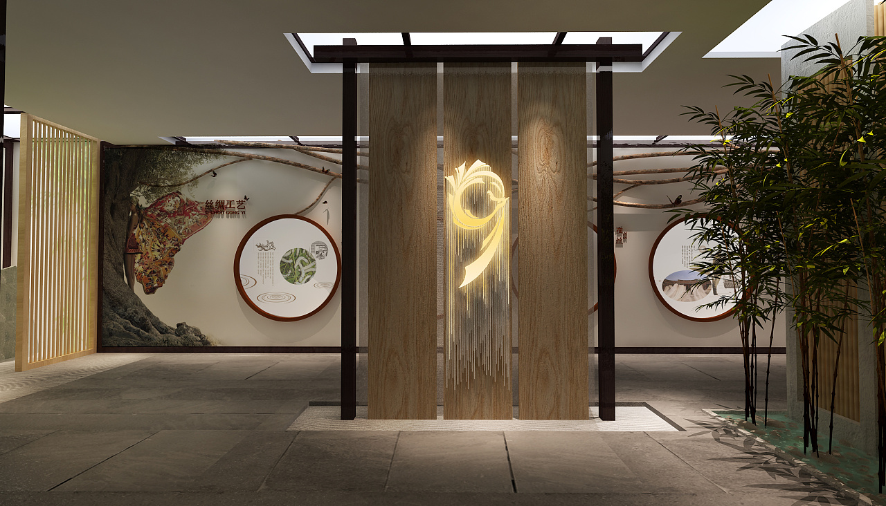 现代简约风展示馆装饰效果图,现代简约展示馆效果图