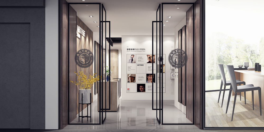 简约时尚展厅设计效果图,展厅设计效果图分享