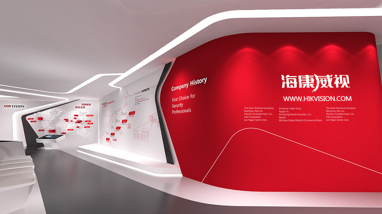 现代简约风企业展厅效果图,现代风企业展厅效果图