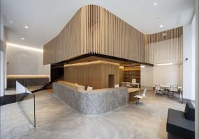 简约办公室前台装修效果图