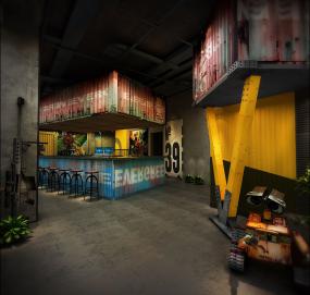 大型网吧隔断装修效果图片