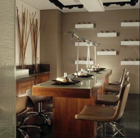 韩式田园装修风格美甲店效果图片大全