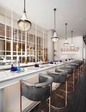 美甲店店面装修墙纸图片