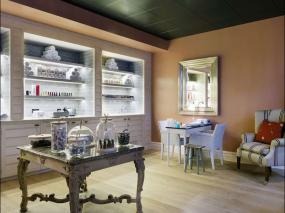 韩式田园装修风格美甲店效果图片