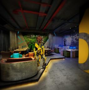 普通网吧吧台装修设计效果图