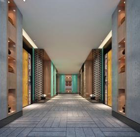 火锅店拼花地砖装修效果图片