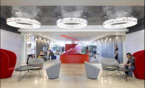 小办公室前台时尚背景墙设计效果图