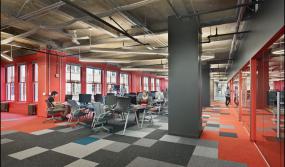 2018现代风格办公室前台设计装修效果图片