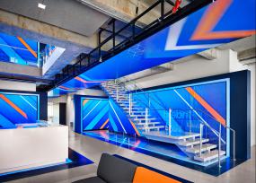 个性小办公室前台异形茶几装修效果图片欣赏