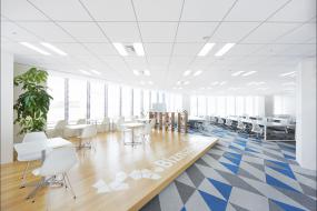 现代简约办公室设计窗帘效果图