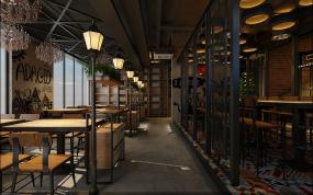 火锅店木质吊顶装修效果图片