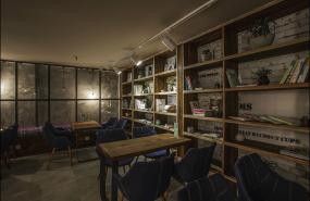 咖啡厅门面室内卡座沙发装修效果图