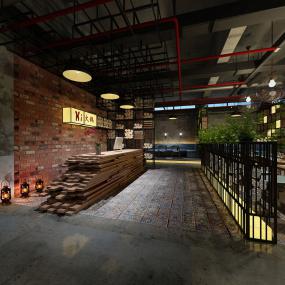 火锅店门面室内隔断装修效果图片