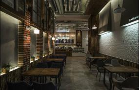 咖啡厅门面室内收银台装修效果图片