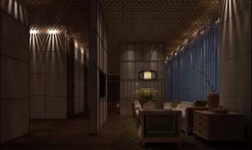 足疗门面室内过道背景墙装修效果图