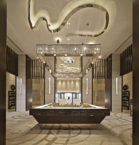 现代中式会所室内餐厅装修效果图