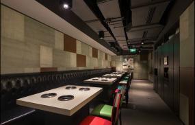 简约新中式风格火锅店装修效果图