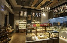 咖啡厅装修卡座沙发效果图