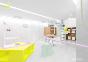 童装店装修服装货架效果图