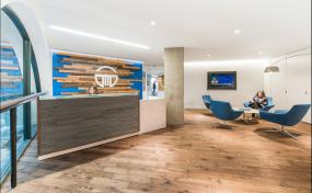 公司前台背景墙现代风格装修效果图片